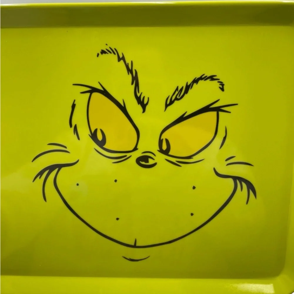 Grinch Melamine Christmas Platters Green Face Dr. Seuss 2023 Holiday‎ Edition